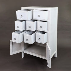 Accent Cabinet, 8 Drawers, Solid Wood, White