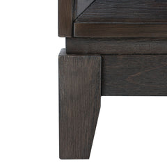 Accent Cabinet, Acacia Wood with 2 Doors, Gray/Walnut
