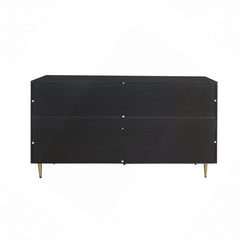 Accent Cabinet, Black Lacquered MDF with Metal Legs