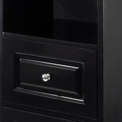 Accent Cabinet, Black Solid and Manufactured Wood with Glass Door