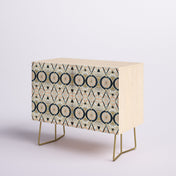 Accent Cabinet in Birch with 2 Doors and Curved Steel Legs