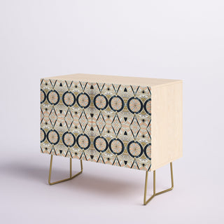 Accent Cabinet in Birch with 2 Doors and Curved Steel Legs