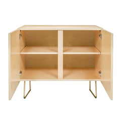 Accent Cabinet in Birch with 2 Doors and Curved Steel Legs