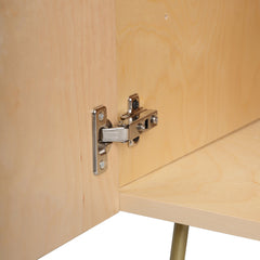 Accent Cabinet in Birch with 2 Doors and Curved Steel Legs