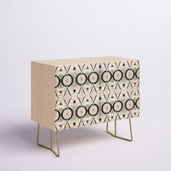 Accent Cabinet in Birch with 2 Doors and Curved Steel Legs