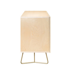 Accent Cabinet in Birch with 2 Doors and Curved Steel Legs