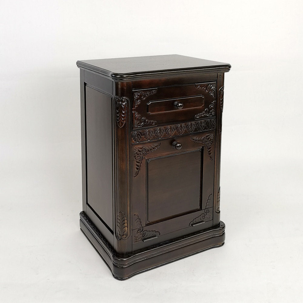 Accent Cabinet in Brown Birchwood with 1 Drawer and Drop Down Door
