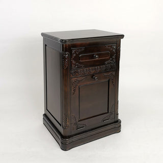 Accent Cabinet in Brown Birchwood with 1 Drawer and Drop Down Door