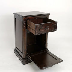 Accent Cabinet in Brown Birchwood with 1 Drawer and Drop Down Door