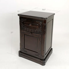 Accent Cabinet in Brown Birchwood with 1 Drawer and Drop Down Door