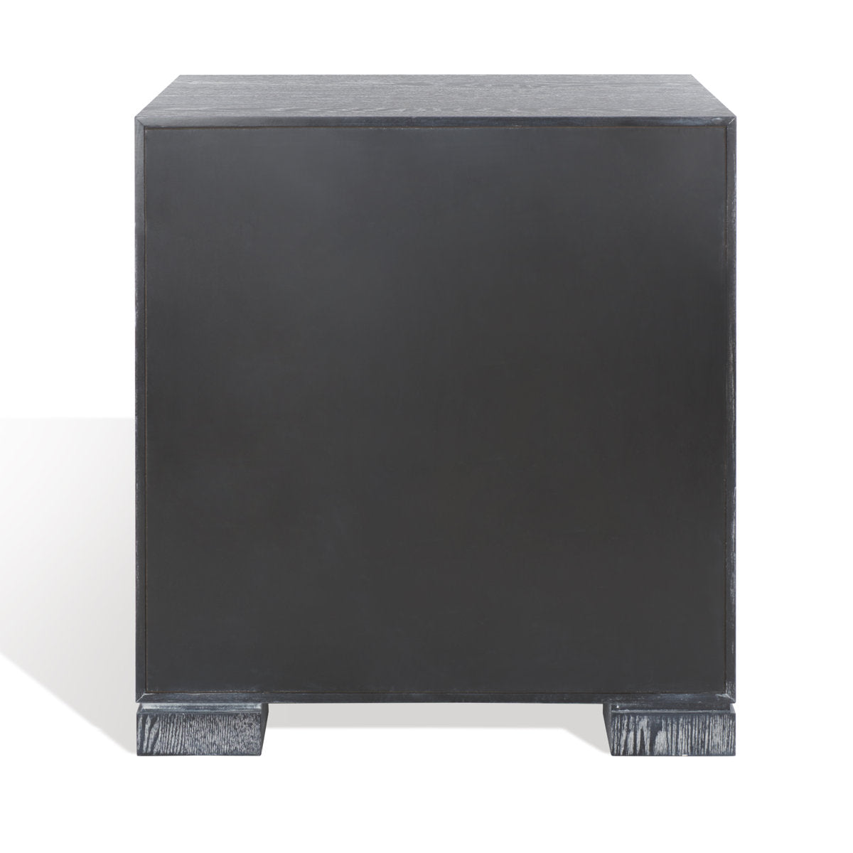 Accent Cabinet in Manufactured Wood with Brass Hardware, Black Cerused Oak