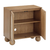 Accent Cabinet in Solid Wood with Woven Seagrass Doors, Natural