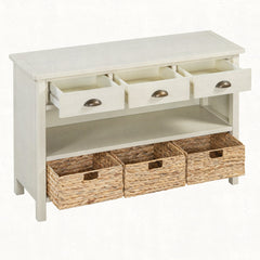 Accent Cabinet, Manufactured Wood, Metal Hardware, Antique White
