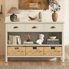 Accent Cabinet, Manufactured Wood, Metal Hardware, Antique White