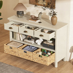 Accent Cabinet, Manufactured Wood, Metal Hardware, Antique White