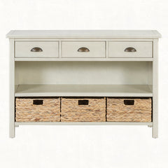 Accent Cabinet, Manufactured Wood, Metal Hardware, Antique White