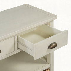 Accent Cabinet, Manufactured Wood, Metal Hardware, Antique White