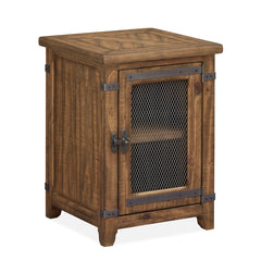 Accent Cabinet, Pine Veneer and Solid Pine, Brown Farmhouse Timber Finish