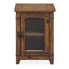 Accent Cabinet, Pine Veneer and Solid Pine, Brown Farmhouse Timber Finish