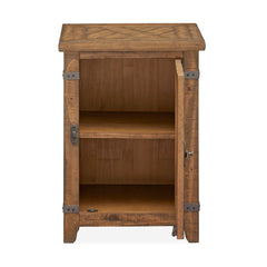 Accent Cabinet, Pine Veneer and Solid Pine, Brown Farmhouse Timber Finish