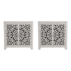 Accent Cabinet Set, Dusty Gray Oak with Aluminum Hardware