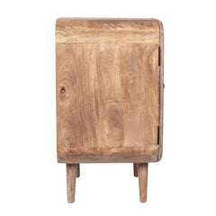 Accent Cabinet, Solid Mango Wood with Fluted Doors, Brown
