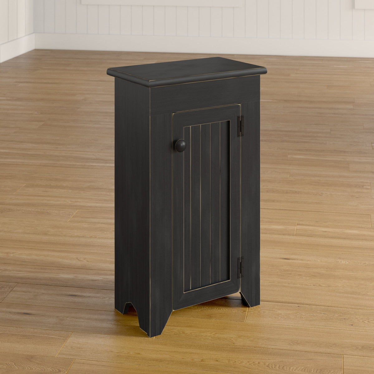 Accent Cabinet, Solid Pine, Old Black Distressed Finish