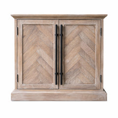 Accent Cabinet, Solid Wood, White Wash with Gunmetal Hardware