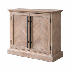 Accent Cabinet, Solid Wood, White Wash with Gunmetal Hardware