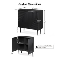 Accent Cabinet, Two Doors in Black Lacquered Finish