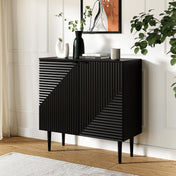 Accent Cabinet, Two Doors in Black Lacquered Finish