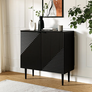 Accent Cabinet, Two Doors in Black Lacquered Finish