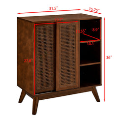 Accent Cabinet, Two Doors, Walnut Wood Grain Finish