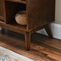 Accent Cabinet, Two Doors, Walnut Wood Grain Finish