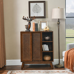 Accent Cabinet, Two Doors, Walnut Wood Grain Finish