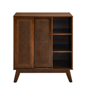 Accent Cabinet, Two Doors, Walnut Wood Grain Finish