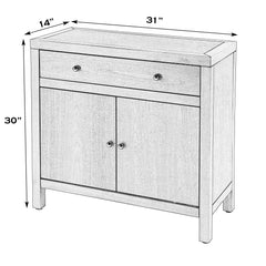 Accent Cabinet with 2 Doors and 1 Drawer in Walnut