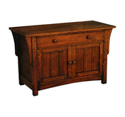 Accent Cabinet with 2 Doors and 1 Drawer in Walnut Solid Wood