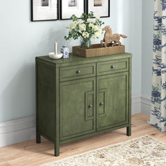 Accent Cabinet with 2 Doors and 2 Drawers in Green