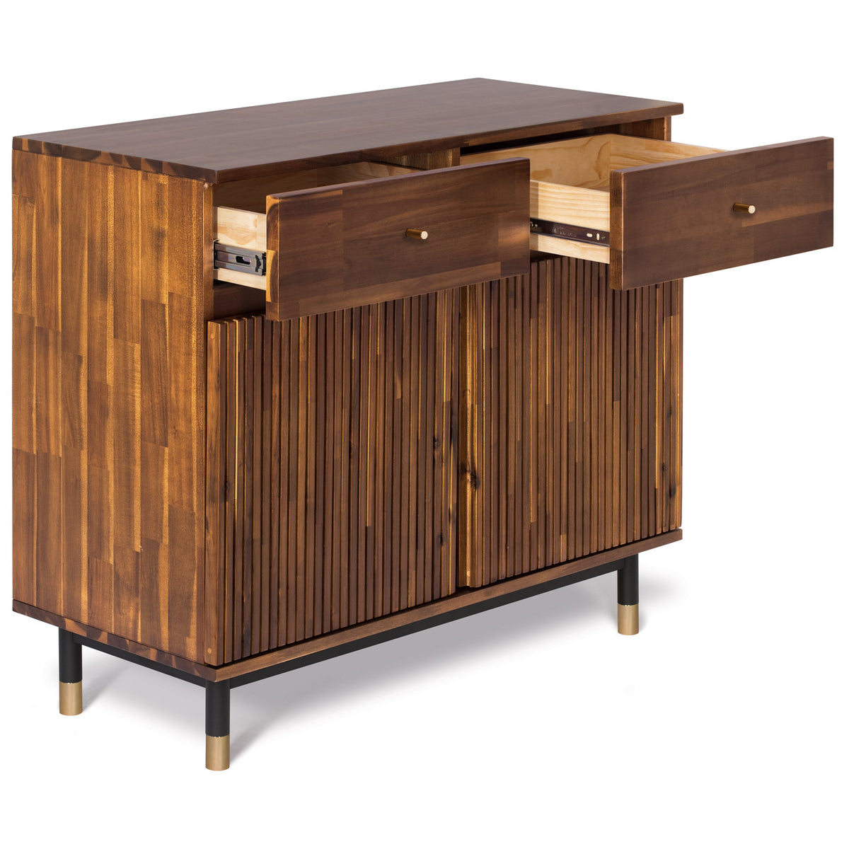 Accent Cabinet with 2 Doors and 2 Drawers, Walnut