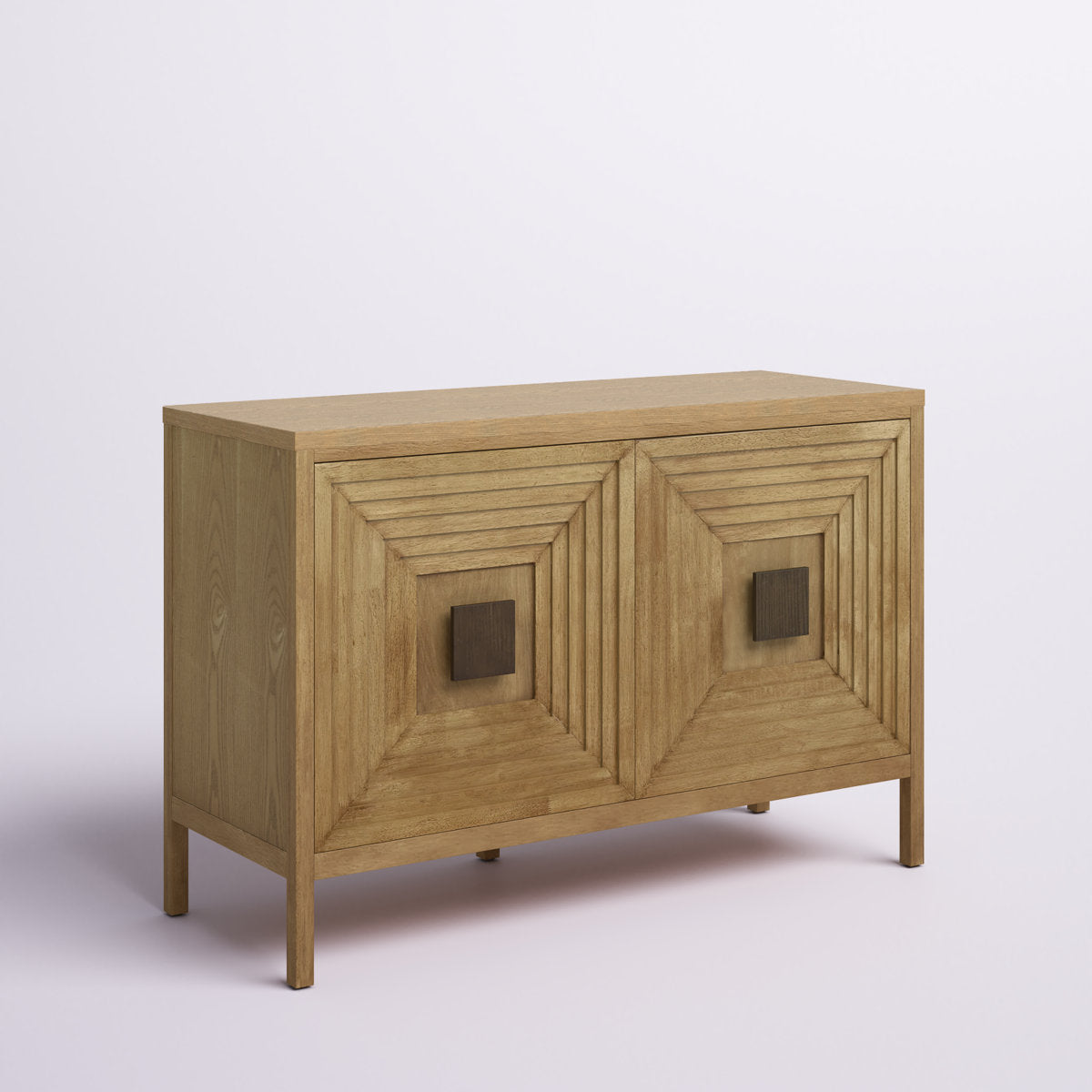 Accent Cabinet with 2 Doors and 2 Shelves in Medium Wood Finish