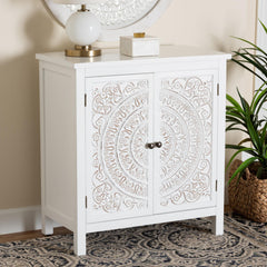 Accent Cabinet with 2 Doors and 2 Shelves in White Fir and Engineered Wood