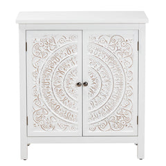 Accent Cabinet with 2 Doors and 2 Shelves in White Fir and Engineered Wood