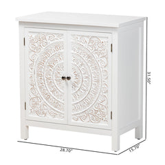 Accent Cabinet with 2 Doors and 2 Shelves in White Fir and Engineered Wood