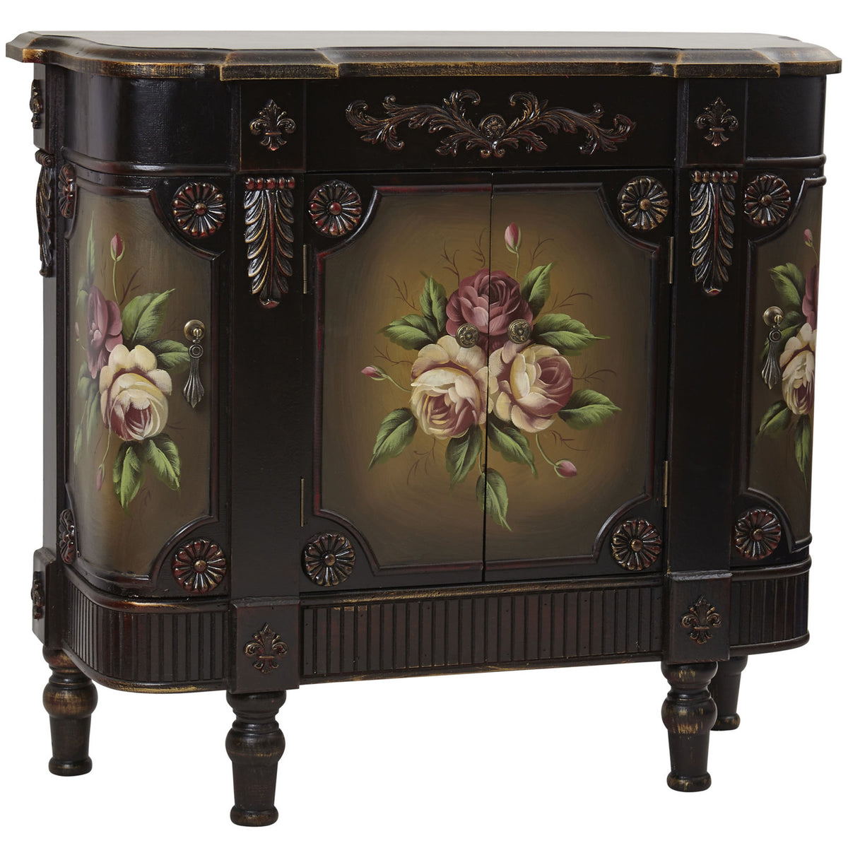 Accent Cabinet with 2 Doors and 4 Shelves in Brown