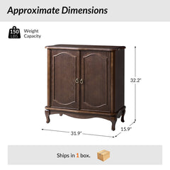 Accent Cabinet with 2 Doors and Adjustable Shelf in Walnut