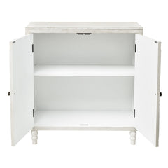 Accent Cabinet with 2 Doors and Adjustable Shelf in White Cream