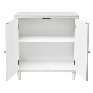 Accent Cabinet with 2 Doors and Adjustable Shelf in White Cream
