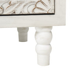 Accent Cabinet with 2 Doors and Adjustable Shelf in White Cream