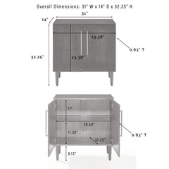 Accent Cabinet with 2 Doors and Adjustable Shelf, Matte Black